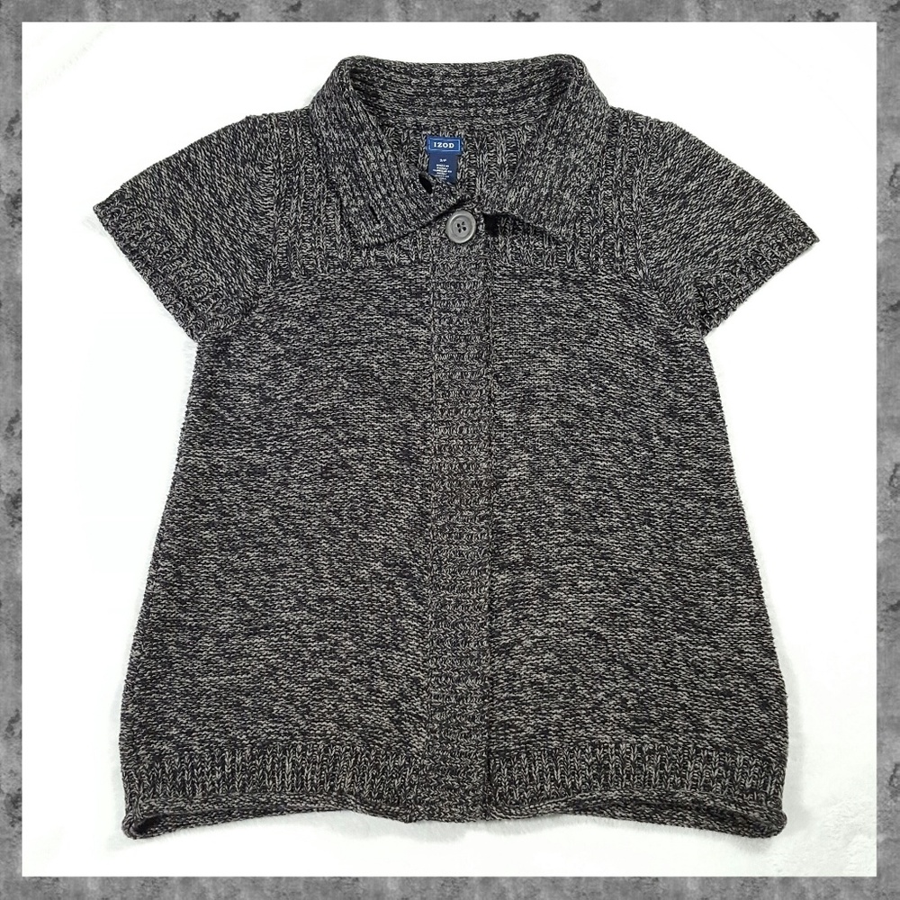 Grey IZOD Short Sleeve Sweater Size Small